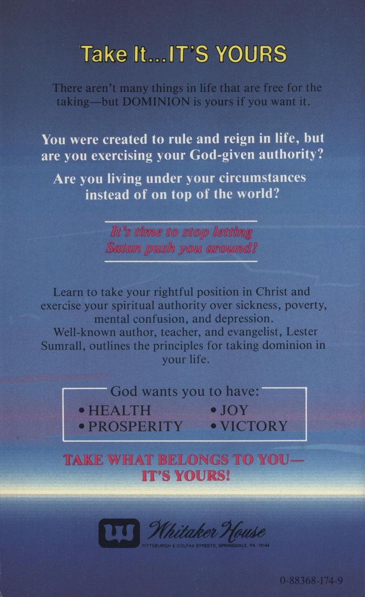 Englische Bücher - Lester Sumrall: Take It... It´s Yours - Seizing Your Spiritual Dominion